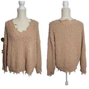 Adora fringe sweater distressed Sz M
